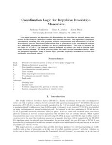 Coordination Logic for Repulsive Resolution Maneuvers Anthony Narkawicz C´esar A. Mu˜ noz