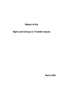 Report of the High Level Group on Traveller Issues March 2006  Contents