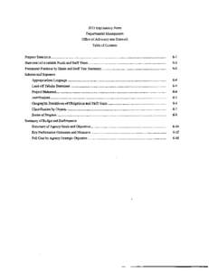 2013 Explanatory Notes Departmental Management Office of Advocacy and Outreach Table of Contents  Purpose Statement