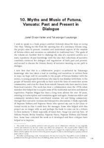 Working Together in Vanuatu: Research Histories, Collaborations, Projects and Reflections