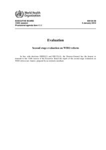 EXECUTIVE BOARD 134th session Provisional agenda item 11.1 EB134/39 3 January 2014