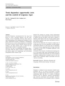Psychopharmacology DOIs00213ORIGINAL INVESTIGATION  Tonic dopamine: opportunity costs