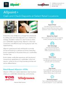  allpointnetwork.comAllpoint+ Cash and Check Deposits at Select Retail Locations