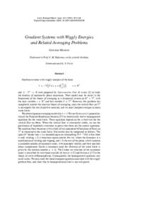 Arch. Rational Mech. Anal–246 Digital Object Identifier (DOIs002050200189 Gradient Systems with Wiggly Energies and Related Averaging Problems Govind Menon