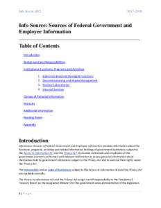 Info Source AECLInfo Source: Sources of Federal Government and Employee Information