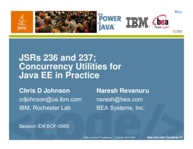 ®  JSRs 236 and 237; Concurrency Utilities for Java EE in Practice Chris D Johnson