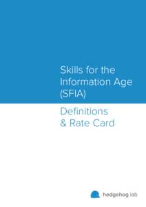 Skills for the Information Age (SFIA) Definitions & Rate Card