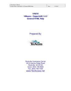 CapacityIQGeneral HTML Help VPAT: VMware, Inc.