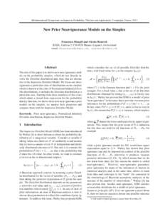 8th International Symposium on Imprecise Probability: Theories and Applications, Compi`egne, France, 2013  New Prior Near-ignorance Models on the Simplex Francesca Mangili and Alessio Benavoli IDSIA, Galleria 2, CH-6928 