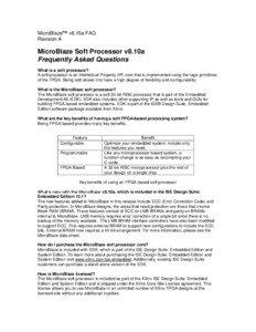 MicroBlaze™ v8.10a FAQ Revision A