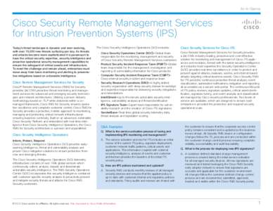 Cisco Security Remote Management Services for Intrusion Prevention Systems (IPS)