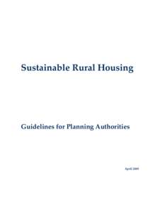 Sustainable Rural Housing  Guidelines for Planning Authorities April 2005