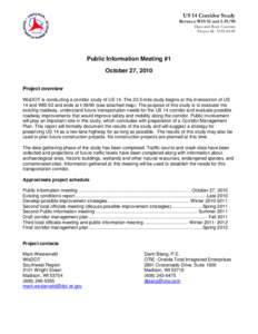 US 14 Corridor Study, handout - Public Information Meeting October 27, 2010