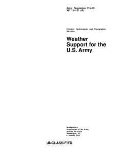 Army Regulation 115–10 AFI 15–157 (IP) Climatic, Hydrological, and Topographic Services