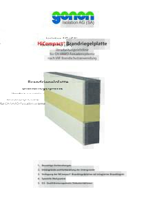Isolation AG (SA)  HiCompact® Brandriegelplatte Verarbeitungsrichtlinie für CH-VAWD-Fassadensysteme nach VKF Brandschutzanwendung