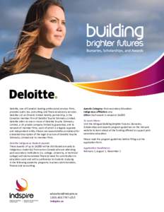 Deloitte, one of Canada’s leading professional services firms, provides audit, tax, consulting, and financial advisory services. Deloitte LLP, an Ontario limited liability partnership, is the Canadian member firm of De