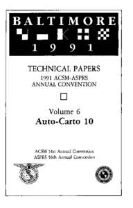 BALTIMORE  TECHNICAL PAPERS 1991 ACSM-ASPRS ANNUAL CONVENTION D
