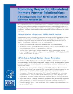 Strategic Direction for Intimate Partner Violence Prevention