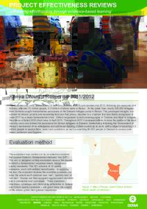 PROJECT EFFECTIVENESS REVIEWS ‘enhancing effectiveness through evidence-based learning’ Kenya Drought ResponseThe food security crisis that unfolded in the Horn of Africa in 2010 and peaked mid-2011, follo