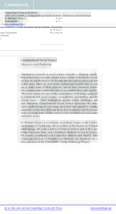 Cambridge University Press5 - Computational Social Science: Discovery and Prediction R. Michael Alvarez Frontmatter More information
