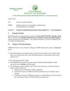 Section 1512 Reporting Instructions Memorandum No. 7 - Award Duplicates