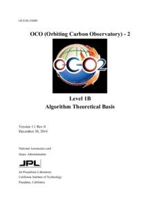 OCO D[removed]OCO (Orbiting Carbon Observatory) - 2 Level 1B Algorithm Theoretical Basis