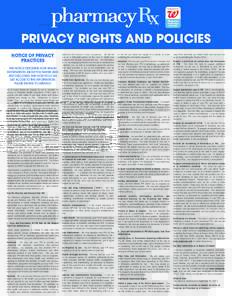 PRIVACY RIGHTS AND POLICIES NOTICE OF PRIVACY PRACTICES THIS NOTICE DESCRIBES HOW HEALTH INFORMATION ABOUT YOU MAYBE USED AND DISCLOSED AND HOW YOU CAN