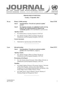 PROGRAMME OF MEETINGS, Tuesday, 17 September 2013