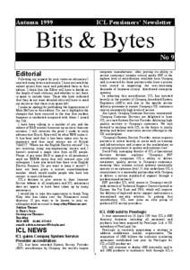 Autumn[removed]ICL Pensioners’ Newsletter Bits & Bytes No 9
