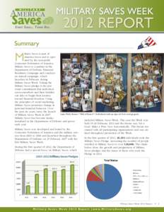 MILITARY SAVES WEEK[removed]REPORT Summary ilitary Saves is part of America Saves and is operated by the non-profit
