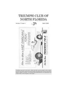 TRIUMPH CLUB OF NORTH FLORIDA Volume 17 Issue 3 March 2005