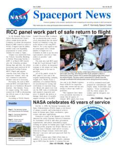 Oct. 3, 2003  Vol. 42, No. 20 Spaceport News America’s gateway to the universe. Leading the world in preparing and launching missions to Earth and beyond.