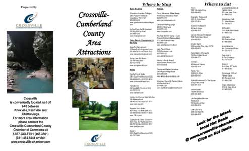 CrossvilleCumberland County Area Attractions  Bed & Breakfast