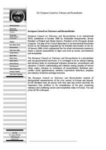 The European Council on Tolerance and Reconciliation  Board of Governors: Aleksander Kwaśniewski Chairman