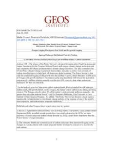Microsoft Word - GEOS-Tongass release-national.docx