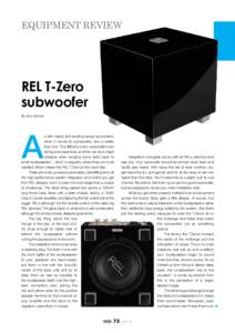 Equipment Review  REL T-Zero subwoofer By Alan Sircom