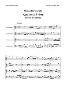 www.floetennoten.net  Scarlatti Quartett Seite 1 Alessandro Scarlatti