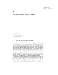 This is page i Printer: Opaque this 4 Parameterized Expectations