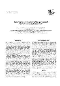 Behavioural observations of the cephalopod Vulcanoctopus hydrothermalis