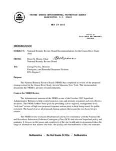 National Remedy Review Board Recommendations for the Grasse River Study Area Site