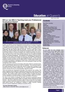 School of Education Newsletter  Education at Queen’s Winter IssueWill our new MEd in Teaching meet your Professional
