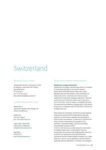 Switzerland National Focal Centre Biodiversity targets and endpoints  Federal Office for the Environment (FOEN)