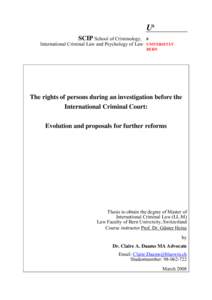 rights of a person under investigation by the ICC