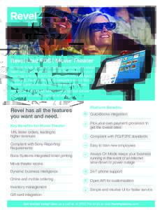 Revel iPad POS | Movie Theater  Increase ticket sales and speed up concession stand traffic with the Revel Movie POS. Effectively run your business with Inventory Management and Intelligent Reporting. Revel’s iPad POS 