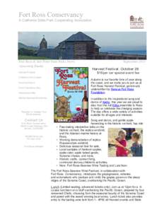 Fort Ross Conservancy    A California State Park Cooperating Association Fort Ross & Salt Point State Parks News Upcoming Events      