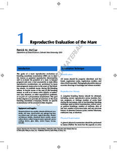 Reproductive Evaluation of the Mare  AL 1