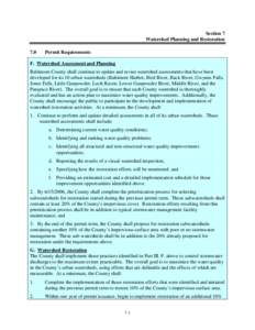 Section 7 Watershed Planning and Restoration 7.0 Permit Requirements