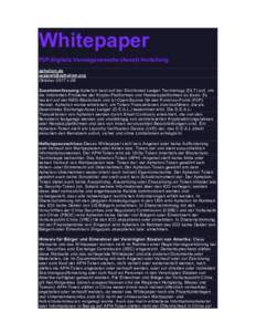 Whitepaper P2P-Digitale Vermögenswerte-(Asset)-Verteilung aphelion.de  Oktober 2017 v.08 Zusammenfassung:Aphelion baut auf der Distributed Ledger Technology (DLT) auf, um