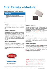 Fire Panels – Module Addressable Short Circuit Isolator Model 4370  