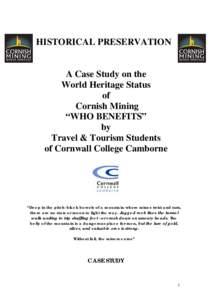 The 'Cornwall and West Devon Mining Landscape' World Heritage Site bid project